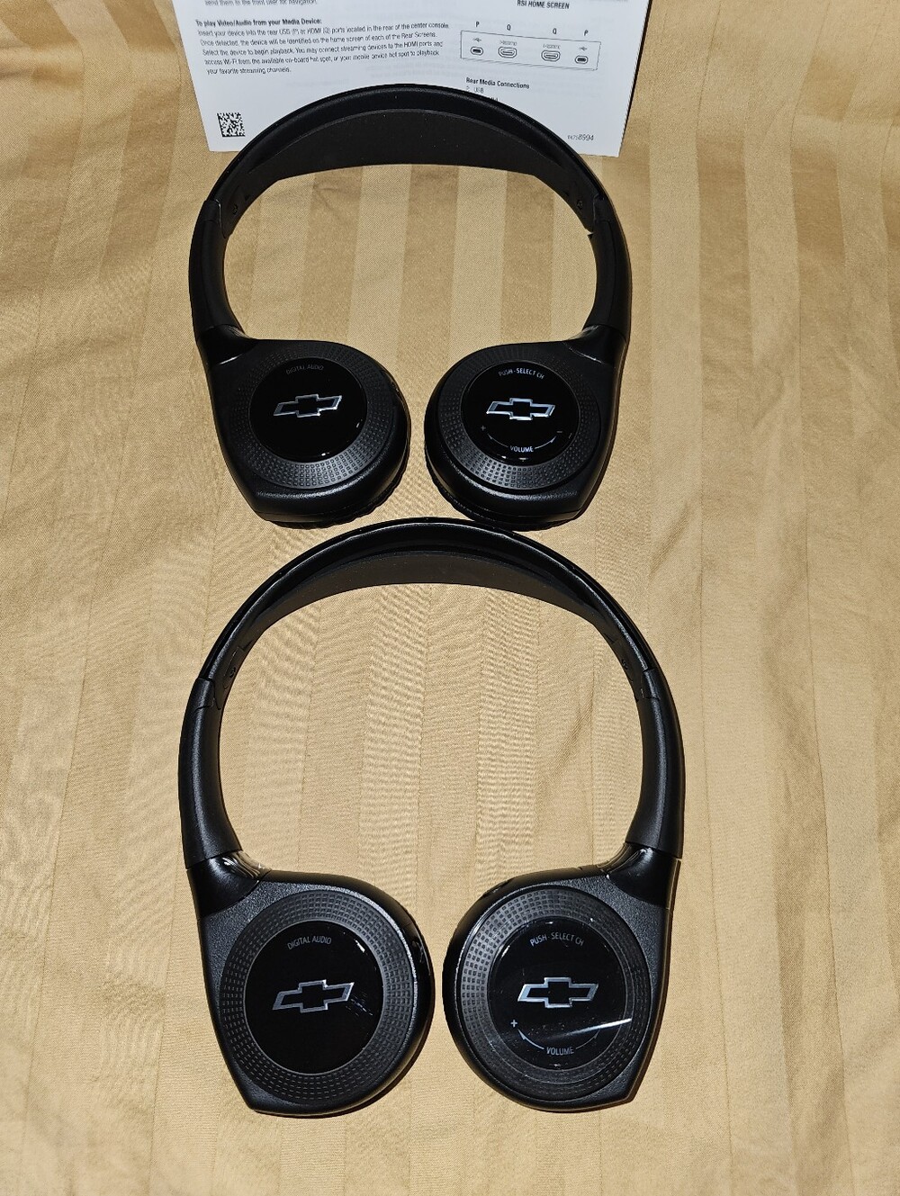OEM Chevrolet 2021 Tahoe Black Wireless Over-Ear Headphones - Dual Pack-NEW